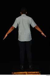 Whole Body Man Black Shirt Pants Average Standing Studio photo references